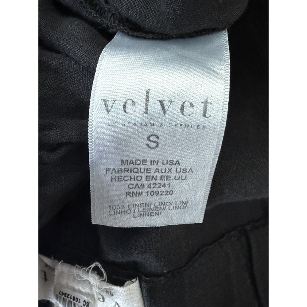 Velvet by Graham & Spencer Black Linen Pants Size Small - Picture 5 of 6